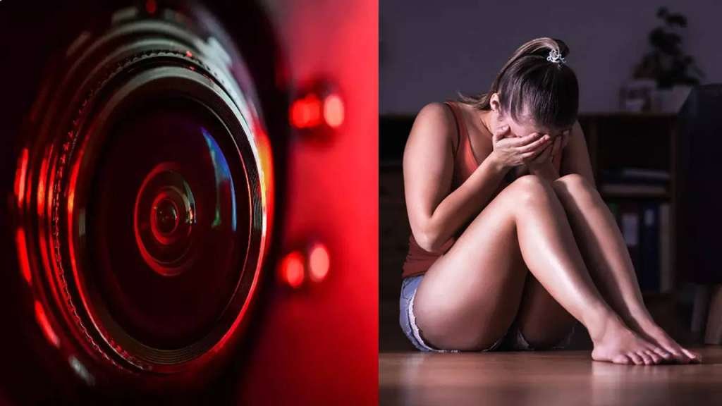 Hidden camera installed in bathroom