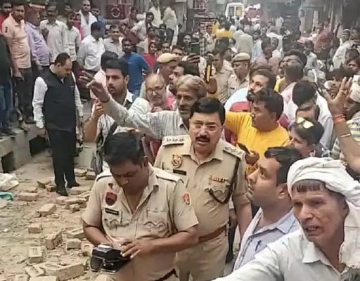 couple buried under bricks