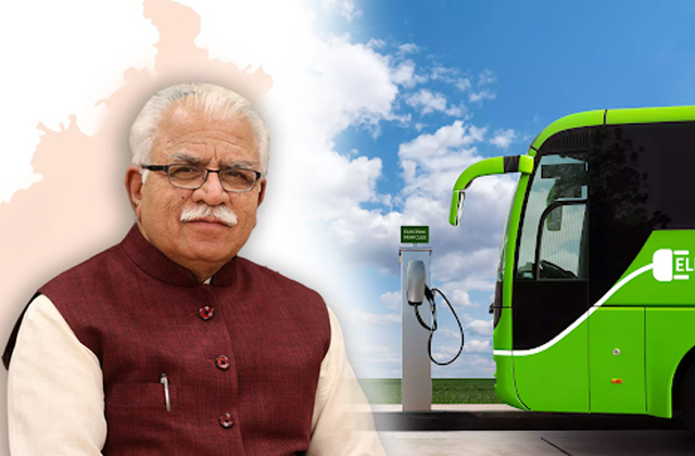 Panipat, CM Manohar, green signal, e-bus service started