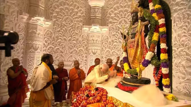 Life consecration completed in Ayodhya Ram temple