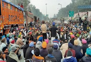 Clash between farmers and police at Ambala Shambhu border