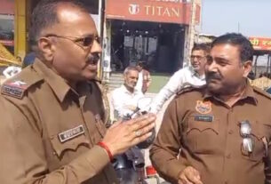 Dispute between Haryana-Rajasthan policemen due to waterlogging on the highway in Bhiwadi