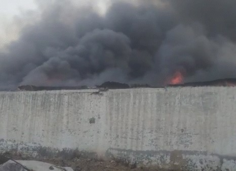 Massive fire broke out in Krishna Textile Factory in Karnal