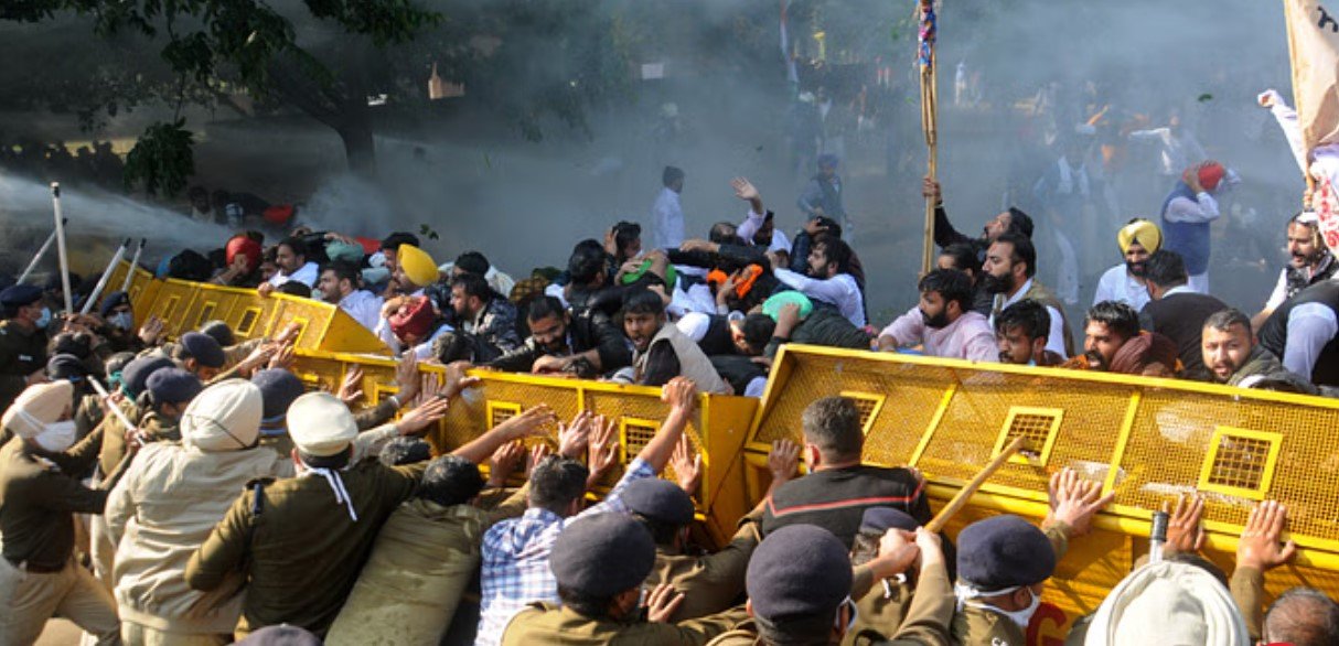 police lathicharged and detained them