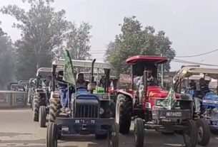 Farmers' tractor march in Haryana in support of farmers' movement