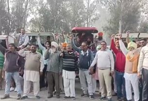 Bharatiya Kisan Union Chaduni faction took out a tractor march in support of the agitating farmers