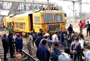 Maintenance train derailed at Faridabad