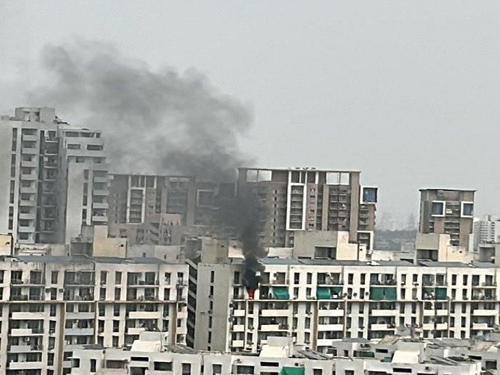 Fire broke out in high rise society