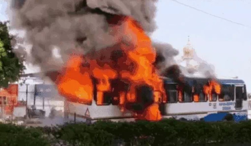 Haryana Roadways bus burnt