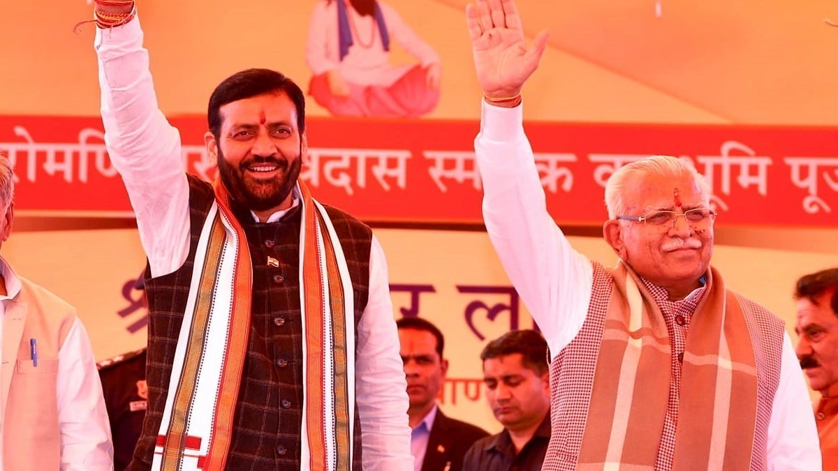 CM Naib Saini and EX CM Manohar Lal reached the rally