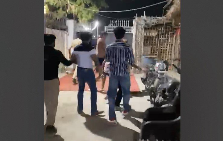 Police beating in Faridabad
