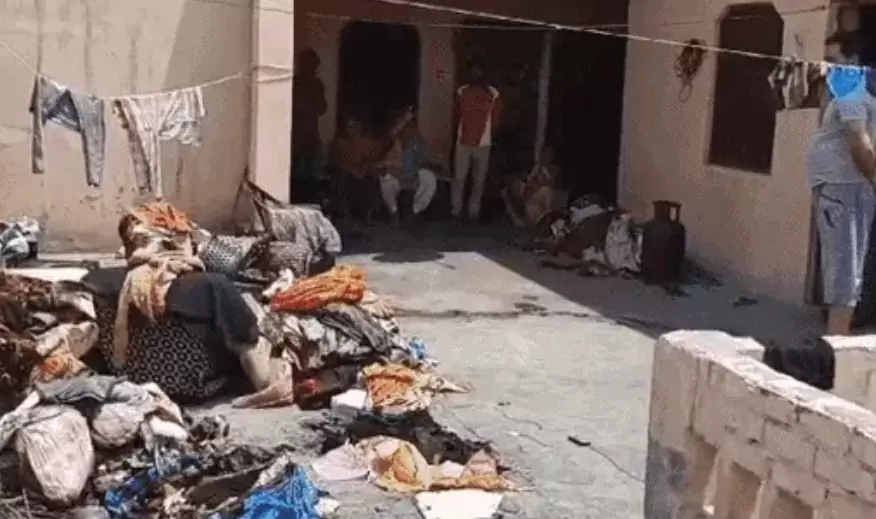 Fire broke out in the house of an old widow