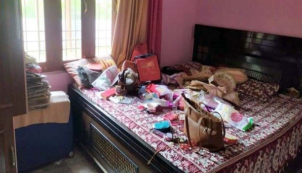retired teacher's house was broken