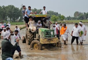 Deepender Hooda drove a tractor