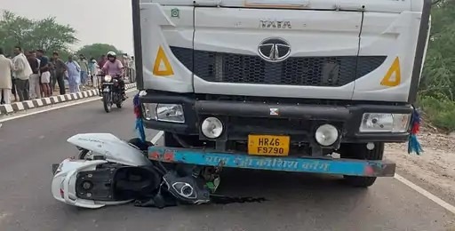 young man riding a scooter was crushed