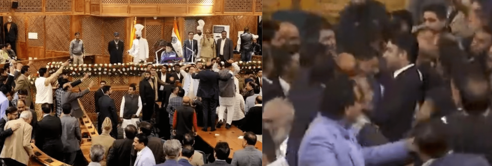 Fighting between MLAs in Jammu & Kashmir Assembly