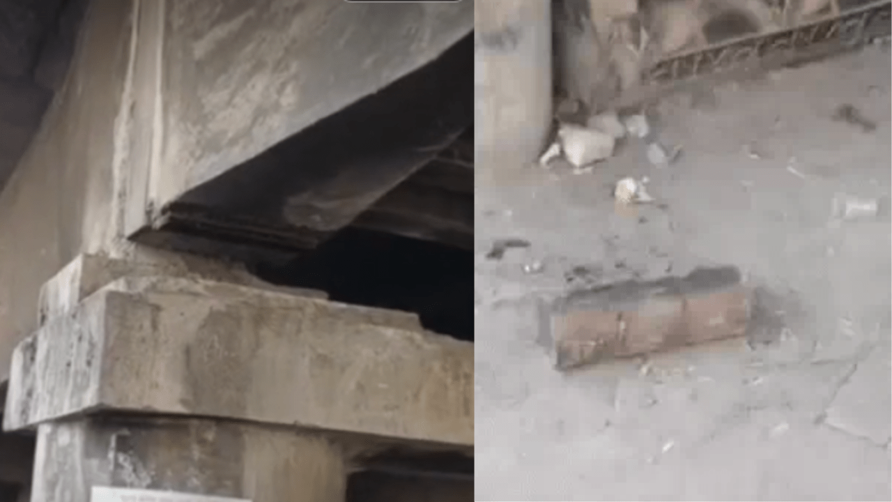 Danger on railway flyover in Karnal