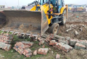 Action taken against illegal colony in Samalkha subdivision, yellow paw on construction