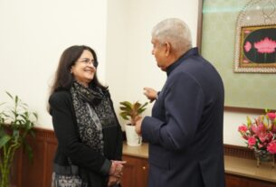 Rajya Sabha MP Kiran Choudhary's courtesy call on Vice President Jagdeep Dhankhar, discussion on important issues