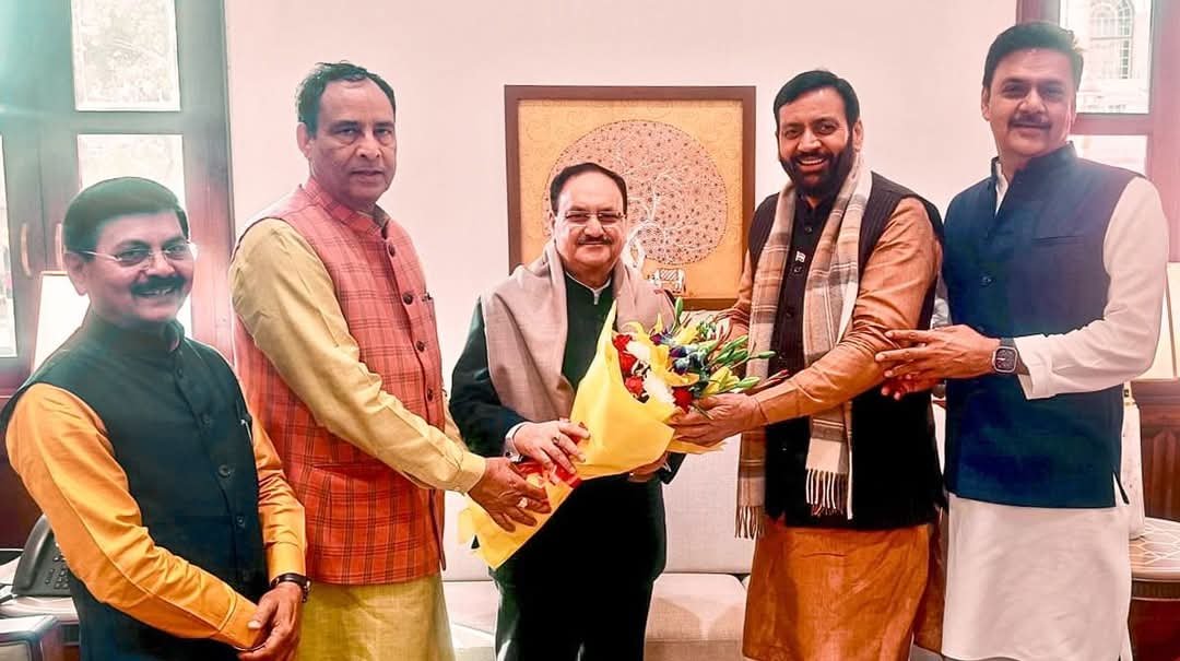 BJP national president in Delhi J.P. Haryana leaders meet Nadda, discuss upcoming civic elections