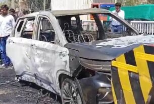 moving car caught fire on Panipat NH-44, driver's presence of mind saved his life, jam on the highway