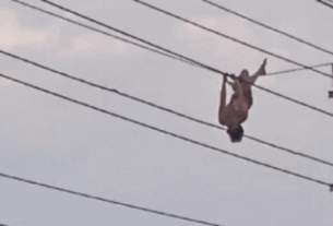 Viral Video: Amazing feat of a drunken youth in Panipat, did yoga by climbing 25 feet high, jumped as soon as he saw the police