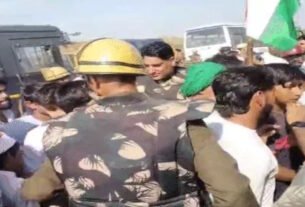 Clash between police and farmers in Nuh: Farmers were taken to the police station in 4 buses