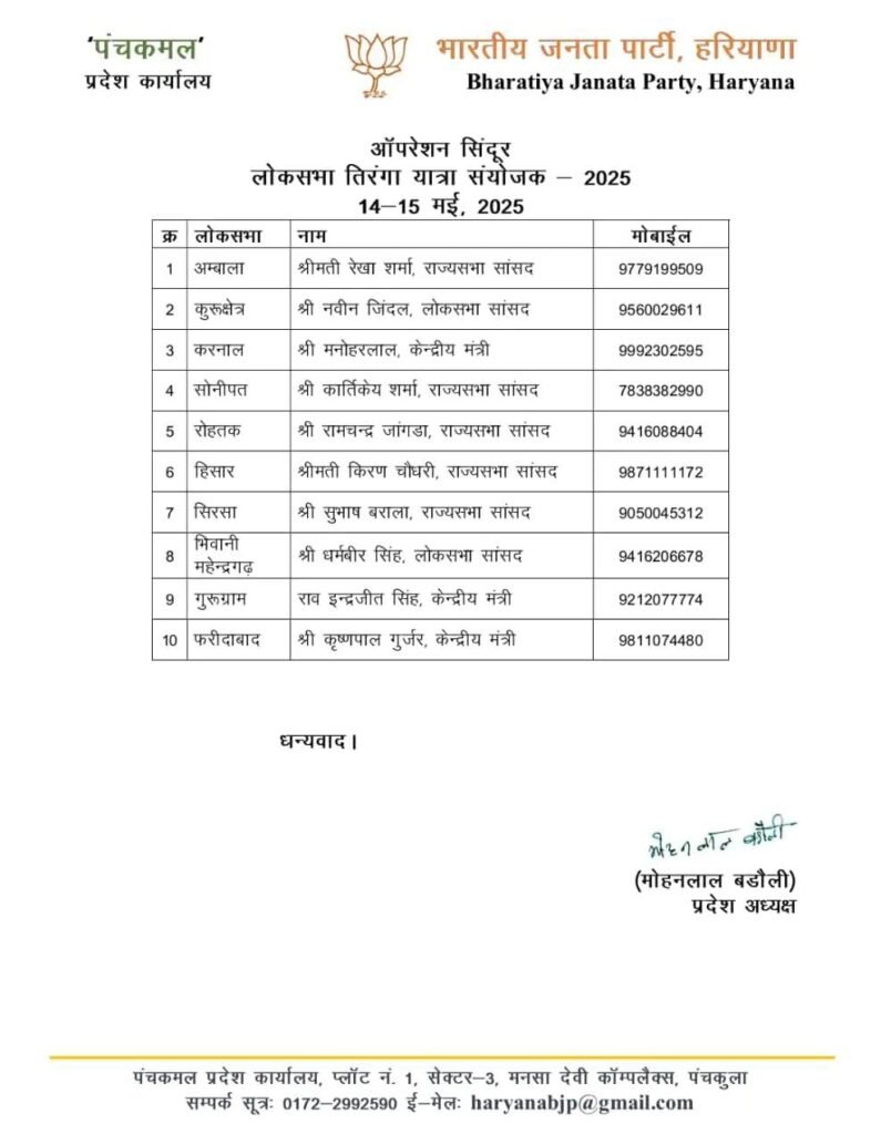 कल से पूरे हरियाणा में ऑपरेशन सिंदूर - तिरंगा यात्रा' 3 WhatsApp Image 2025 05 13 at 08.36.04