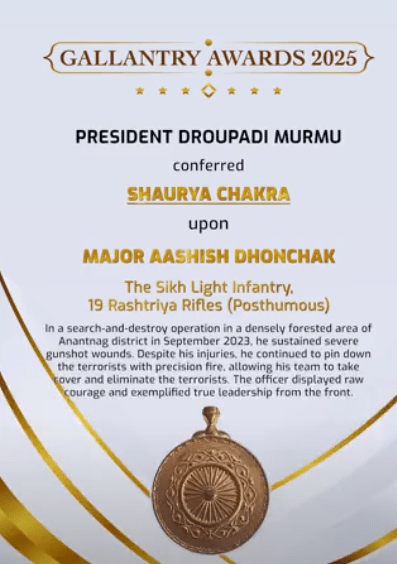 हरियाणा के शहीद मेजर आशीष को मरणोपरांत शौर्य चक्र, मां को गले लगाकर राष्ट्रपति ने दी सांत्वना 3 image 1