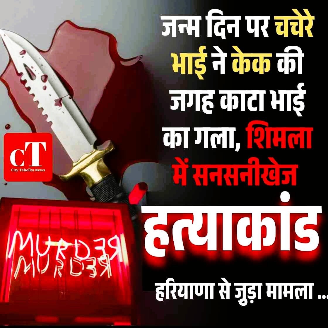 जन्‍म दिन पर चचेरे भाई ने केक की जगह काटा भाई का गला, शिमला में हत्‍या, हरियाणा के युवक पर आरोप