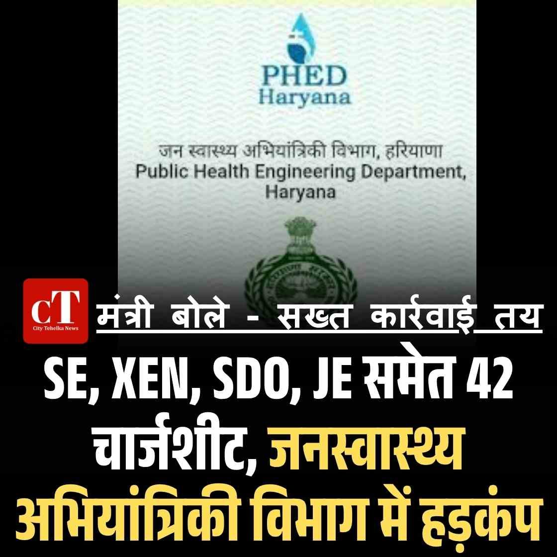 SE, XEN, SDO, JE समेत 42 चार्जशीट, जनस्वास्थ्य अभियांत्रिकी विभाग में हड़कंप