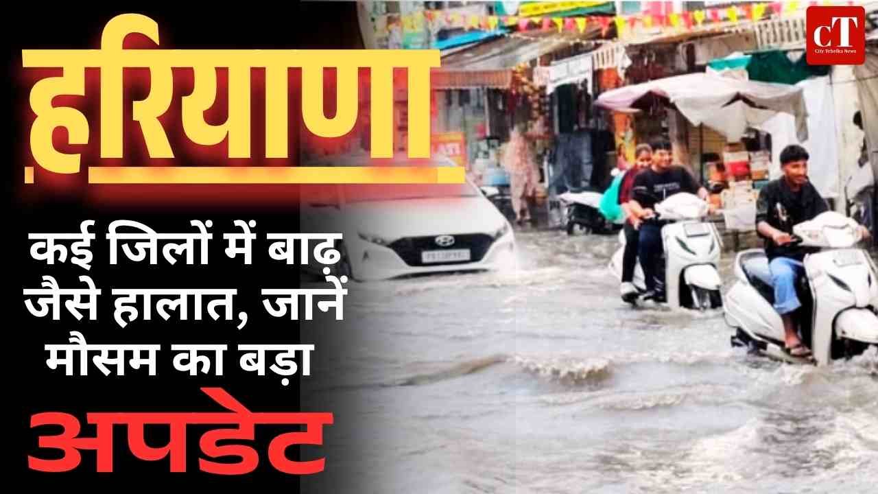 हरियाणा में भारी बारिश से हड़कंप कई जिलों में बाढ़ जैसे हालात